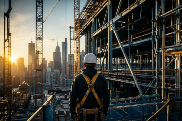 New York City high-rise construction site